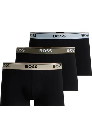 HUGO BOSS Pack De Três Boxers De Algodão Elástico Com Logo Na Cintura - EGG