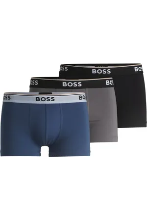 HUGO BOSS Três Cuecas De Algodão Elástico Com Logo Na Cintura - G-L