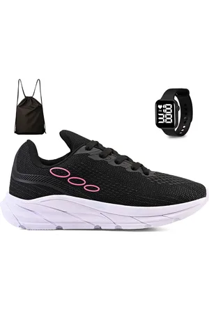 CALCADOS LGHT LIGHT Kit Tenis Esportivo Masculino Feminino Academia Corrida + Mochila Bag e Relogio