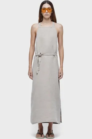 OSKLEN Vestido transpasse juta long double face