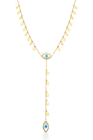 Ania Store Infantil - Colar Gravatinha Olho Grego Semijoia Banhado a Ouro 18K
