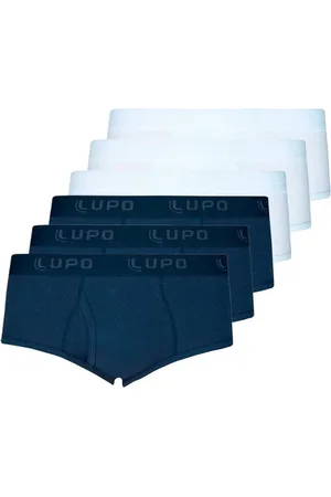 LUPO Kit com 6 Cuecas Slip com Abertura 546-002Azul Marinho