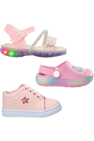 Funfy Infantil - Kit 3 Pares Menina Tenis Babuche e Papete LED