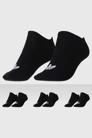 adidas Kit 3pçs Meia Cano Baixo Trefoil Liner Preta