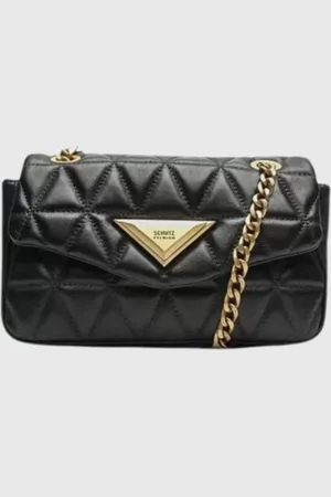 Schutz Bolsa Média Tiracolo 944 Matelassê Preta
