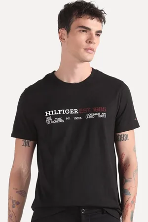 Tommy Hilfiger Camiseta Masculina Monotype 1985 Logo Preta