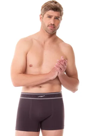Zee Rucci Cueca Boxer com Cós Listrado Sem Costura Uva