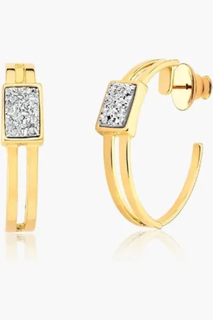 Ania Store Infantil - Brinco Argola Pedra Natural Drusa Semijoia Banhado a Ouro 18k