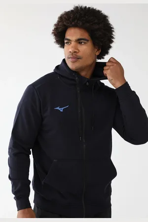 Mizuno Blusa de Moletom Aberta Reta Logo Azul-Marinho