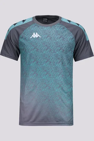 Kappa Camisa Sport Fischel Cinza e Verde
