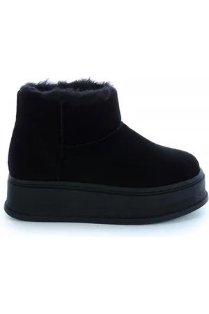 Damannu Shoes Bota de Pelos Forrada Plataforma Cano Baixo