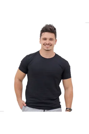 TECHMALHAS Camiseta Preta Masculina Básica Algodão Lisa Un