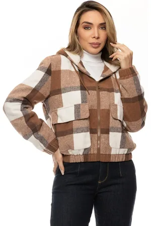 Crocker Jaqueta Feminina Cropped Xadrez - 50371