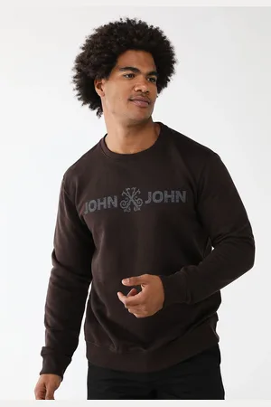 John John Blusa de Moletom Fechada Reta Logo