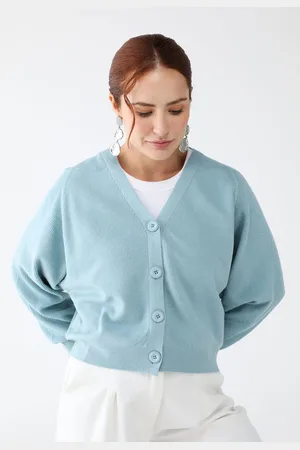 FACINELLI Cardigan Tricot Reta Com Botão