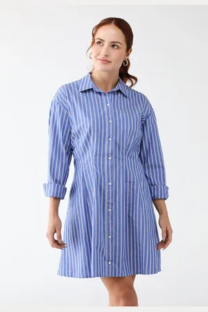 GAP Vestido Chemise Curto Listrado