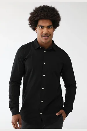 Reserva Camisa Social Reta Logo Bordado Preta
