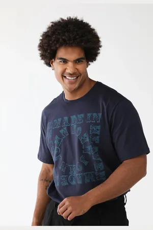 John John Camiseta Reta Estampada Azul-Marinho