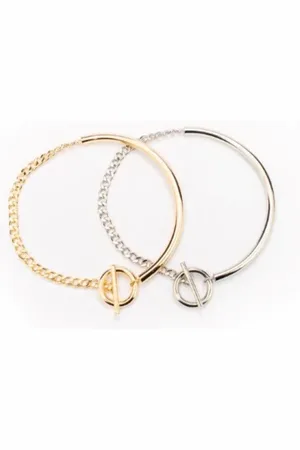 Ania Store Infantil - Colar Choker Assimétrico Semijoia Banhada a Ouro 18K