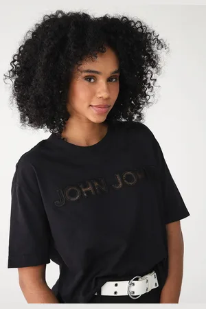 John John Camiseta Reta Logo Preta