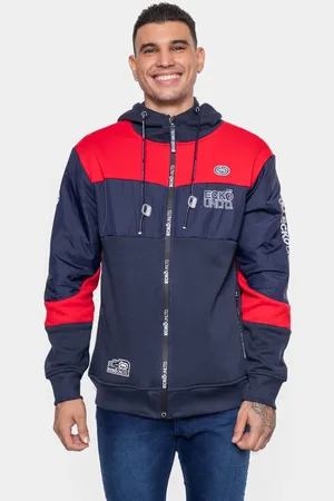 Ecko Moletom Canguru Aberto Marinho