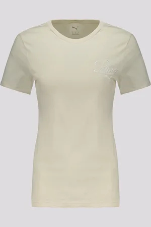 PUMA Camiseta ESS Script Feminina Off White