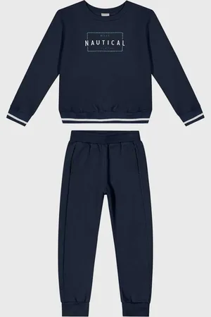Colorittá Infantil - Conjunto 2pçs Manga Longa Blusa E Calça Azul-Marinho