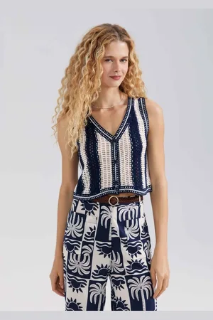 Hering Colete Feminino Em Tricô Listrado