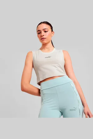 PUMA Cropped ESS Slim Tank Feminino Off White