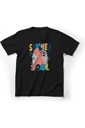 TECHMALHAS Camiseta Preta Estampada Masculina De Algodão 044