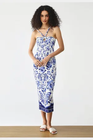 Gentleman Farmer Vestido Midi Jardim de Porcelana Off-White