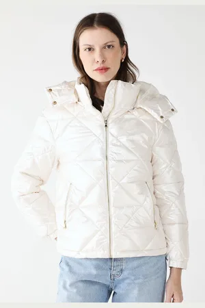 FACINELLI Jaqueta Puffer Com capuz Off White