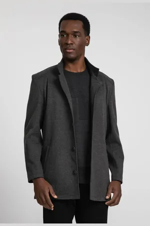 DOCTHOS Casaco Masculino Slim Meio Forro Casaco Masculino Slim Meio Forro 008 Chumbo M