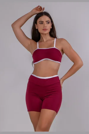 4 Estações Conjunto Fitness Bicolor Short e Top Academia
