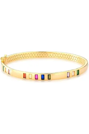 Ania Store Infantil - Bracelete com Zircônias Baguete Semijoia Banhado a Ouro 18K