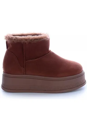 Damannu Shoes Bota de Pelos Forrada Plataforma Cano Baixo