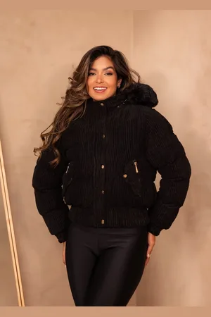 Cia do Vestido Jaqueta Puffer Michellyena Preta