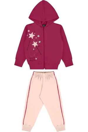 Bee Loop Infantil - Conjunto Jaqueta e Calça Moletom Para Menina Rosa Pink