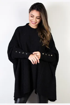 Enluaze Poncho Domizia de malha com manga feminino 61432