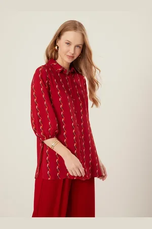 LEZ A LEZ Camisa Estampada De Mangas Médias Em Viscose Com Botões