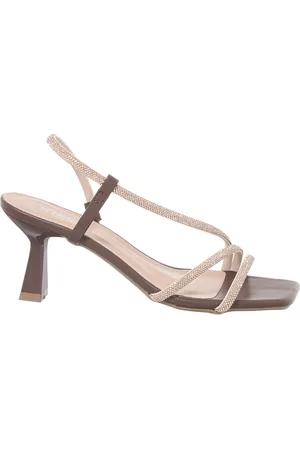 Stessy Shoes Sandália Feminina Stessy Salto Taça Strass Elegante Festa Brilho Rocha