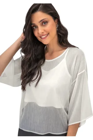 Rovitex Blusa Feminina Com Cropped Chiffon
