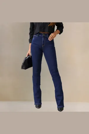 Revanche Calça Jeans Flare Barra Normal Feminino Asdode