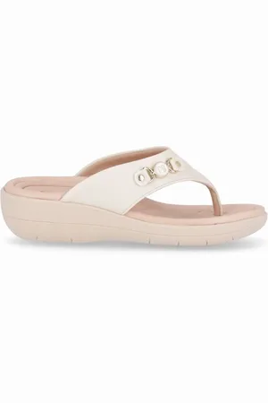 Piccadilly Chinelo Fascite Anabela Médio Off White