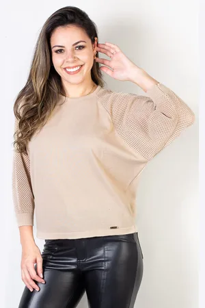 Enluaze Blusa Meia Manga Feminina De Malha 61579