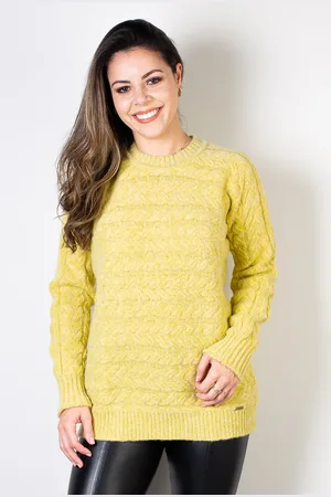 Enluaze Blusa Domizia de malha lã feminina 61565 - Verde Lima