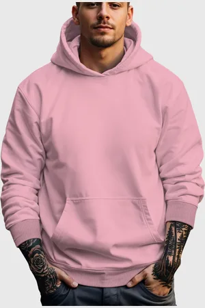 Benellys Moletom Canguru Masculino Flanelado Com Capuz Rosa
