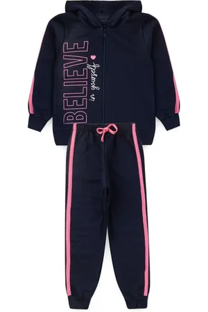 Tiktak Kids Infantil - Conjunto Jaqueta com Capuz Feminino Marinho Believe