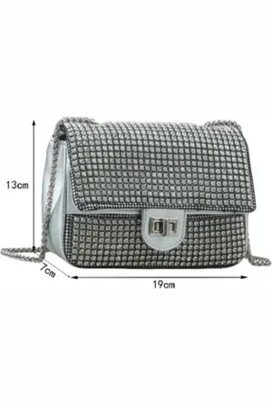 BELLA GIO REZENDE Bolsa Shopping Metalizada e Strass