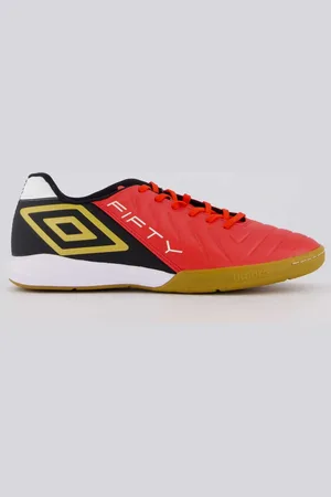 Umbro Chuteira Fifty VI Futsal Vermelha e Preta